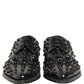 Black Leather Studded Men Formal Derby Shoes