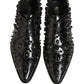 Black Leather Studded Men Formal Derby Shoes