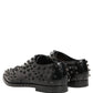 Black Leather Studded Men Formal Derby Shoes