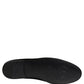 Black Satin Logo Slip On Flats Loafers Shoes