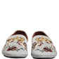 Gray Crown Rose Angel Embroidery Loafer Shoes