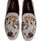 Gray Crown Rose Angel Embroidery Loafer Shoes