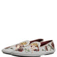 Gray Crown Rose Angel Embroidery Loafer Shoes