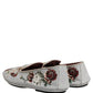 Gray Crown Rose Angel Embroidery Loafer Shoes