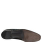 Black Floral Brocade Slip On Loafers Shoes