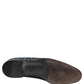Blue Floral Brocade Slip On Loafers Shoes