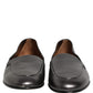 Silver Leather DG Logo Slip On Loafers Shoes
