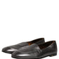 Silver Leather DG Logo Slip On Loafers Shoes