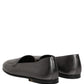 Silver Leather DG Logo Slip On Loafers Shoes