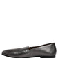 Silver Leather DG Logo Slip On Loafers Shoes