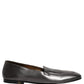 Silver Leather DG Logo Slip On Loafers Shoes