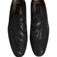 Black Brocade Men Slip On Dress Loafers Shoes