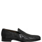 Black Brocade Men Slip On Dress Loafers Shoes