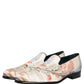 White Floral Vase Slip On Dress Loafers Shoes