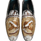 White Gold Sequined Slip On Loafers Shoes