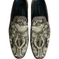 Brown Baroque Print Slip On Loafers Shoes