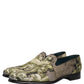 Brown Baroque Print Slip On Loafers Shoes