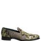 Brown Baroque Print Slip On Loafers Shoes