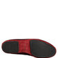 Burgundy Velvet Crown Slip On Loafers Shoes