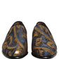 Blue Brocade Slip On Men Dress Loafers Shoes