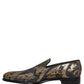 Blue Brocade Slip On Men Dress Loafers Shoes