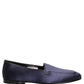 Blue Satin Logo Slip On Flats Loafers Shoes