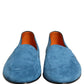 Blue Velvet Slip On Men Flats Loafers Shoes