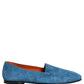 Blue Velvet Slip On Men Flats Loafers Shoes