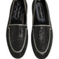 Black Crystal Embellished Men Loafers Shoes