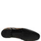 Gold Striped Sequin Embellished Loafer Shoes