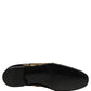 Black Gold Embroidery Dress Loafers Shoes