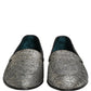 Gray Lurex Glitter Men Dress Loafers Shoes