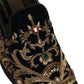 Black Velvet Embellished Dress Loafers Shoes