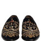 Black Velvet Embellished Dress Loafers Shoes