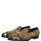 Black Velvet Embellished Dress Loafers Shoes
