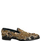 Black Velvet Embellished Dress Loafers Shoes