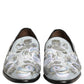 White Floral Embellished Men Loafers Shoes