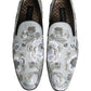 White Floral Embellished Men Loafers Shoes