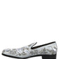 White Floral Embellished Men Loafers Shoes