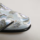 White Floral Embellished Men Loafers Shoes