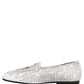 White Satin Embellished Dress Loafers Shoes