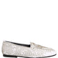 White Satin Embellished Dress Loafers Shoes