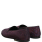 Maroon Glitter Lurex Logo Dress Loafers Shoes