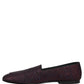 Maroon Glitter Lurex Logo Dress Loafers Shoes