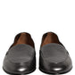 Silver Leather DG Logo Slip On Loafers Shoes