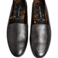 Silver Leather DG Logo Slip On Loafers Shoes