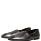 Silver Leather DG Logo Slip On Loafers Shoes