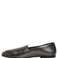 Silver Leather DG Logo Slip On Loafers Shoes