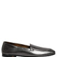 Silver Leather DG Logo Slip On Loafers Shoes