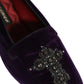 Violet Suede Embellished Dress Loafers Shoes